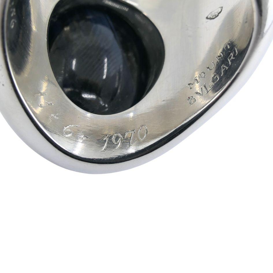 Bvlgari Platinum Sapphire Custom Family Crest Signet Ring 2