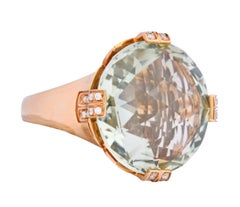 Bulgari - Bague cocktail Parentesi en or rose 18 carats et diamant prasiolite