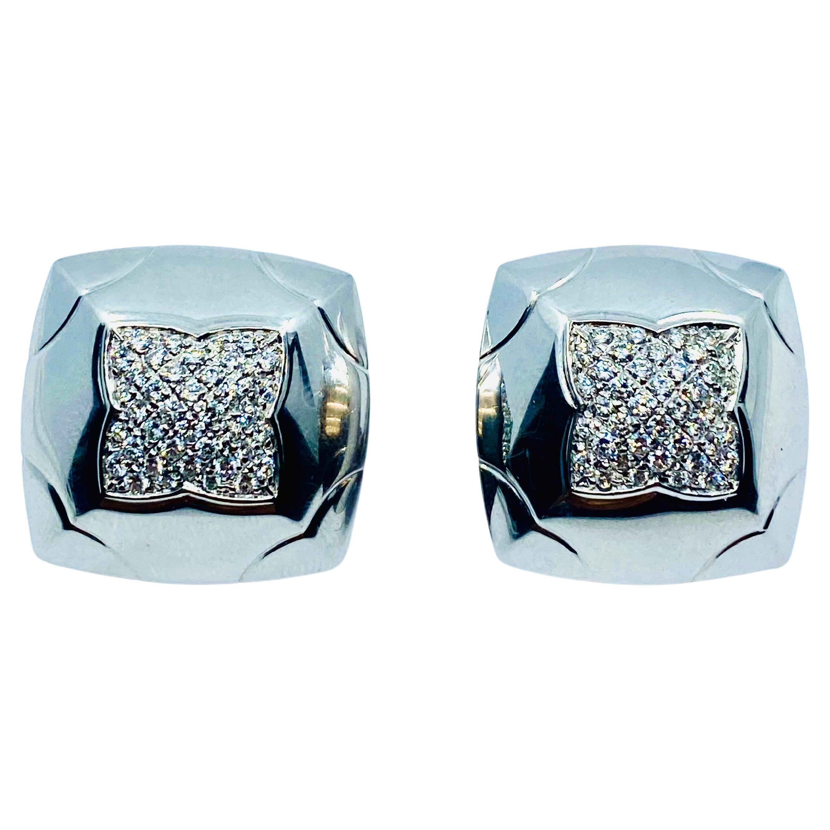Bulgari Pyramid White Gold Earrings Diamond For Sale