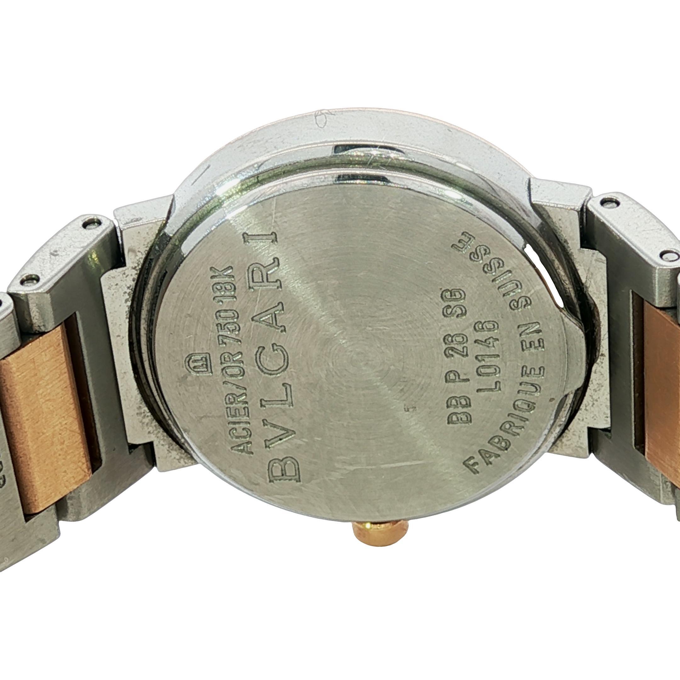 Bulgari Quarz Perlmutt und Diamant Damenuhr im Angebot 5