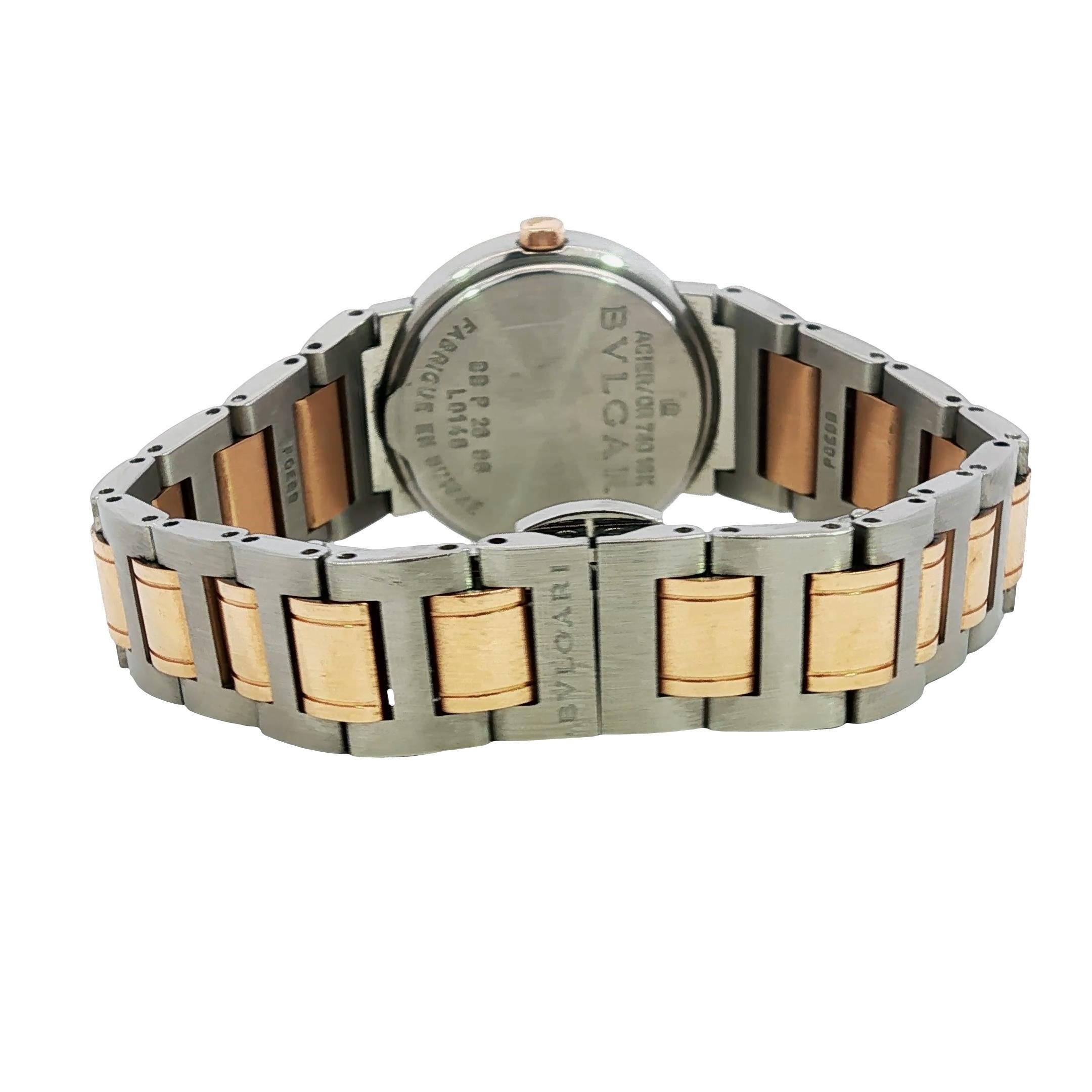 Bulgari Quarz Perlmutt und Diamant Damenuhr im Angebot 11