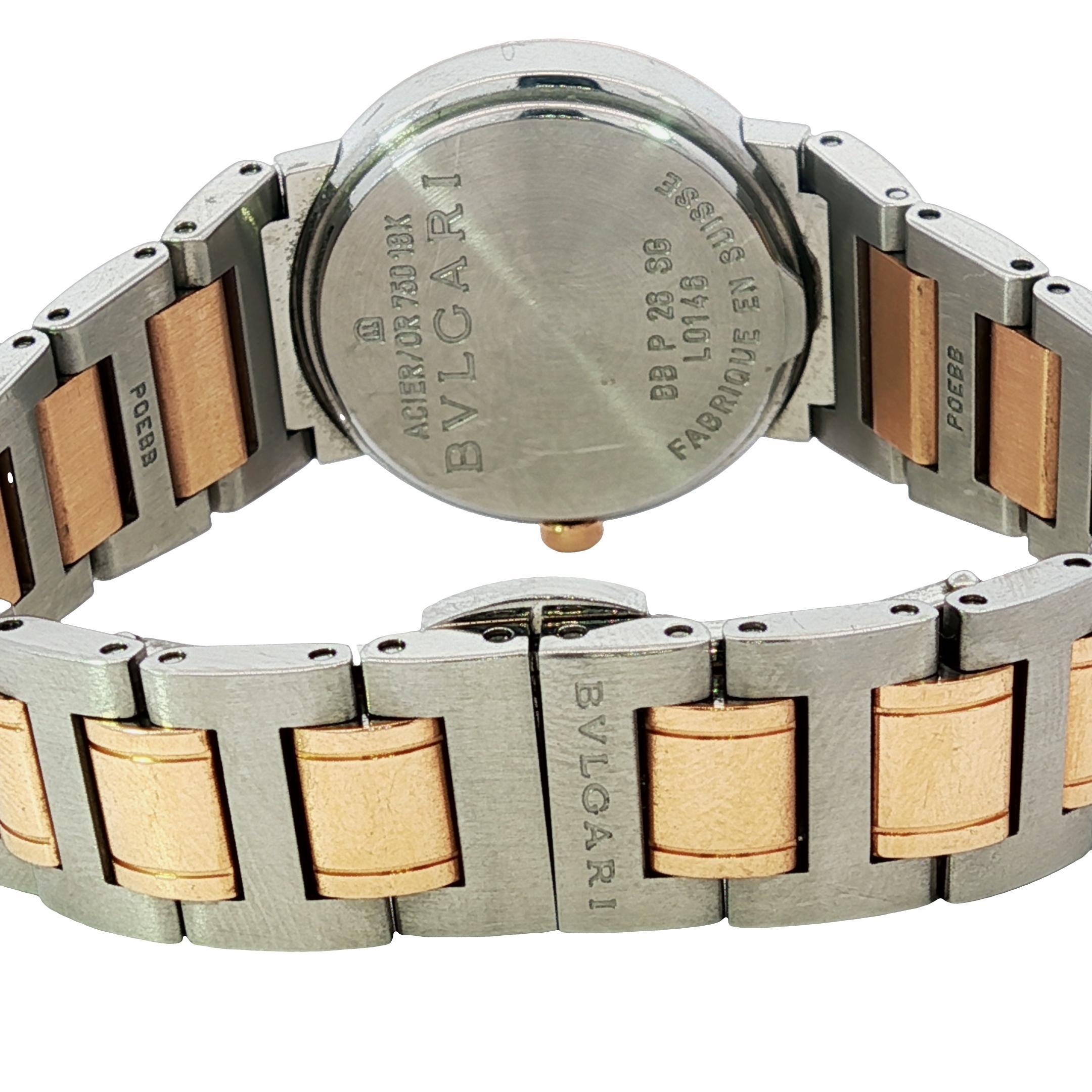 Bulgari Quarz Perlmutt und Diamant Damenuhr im Angebot 13