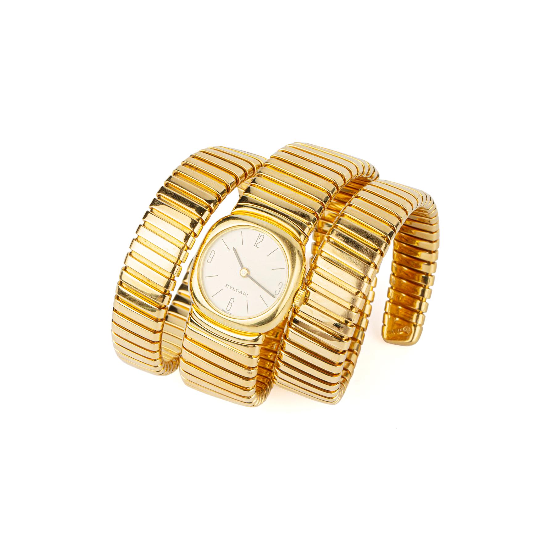 Women's Bulgari Rare 18k Gold Tubogas Lady's Watch