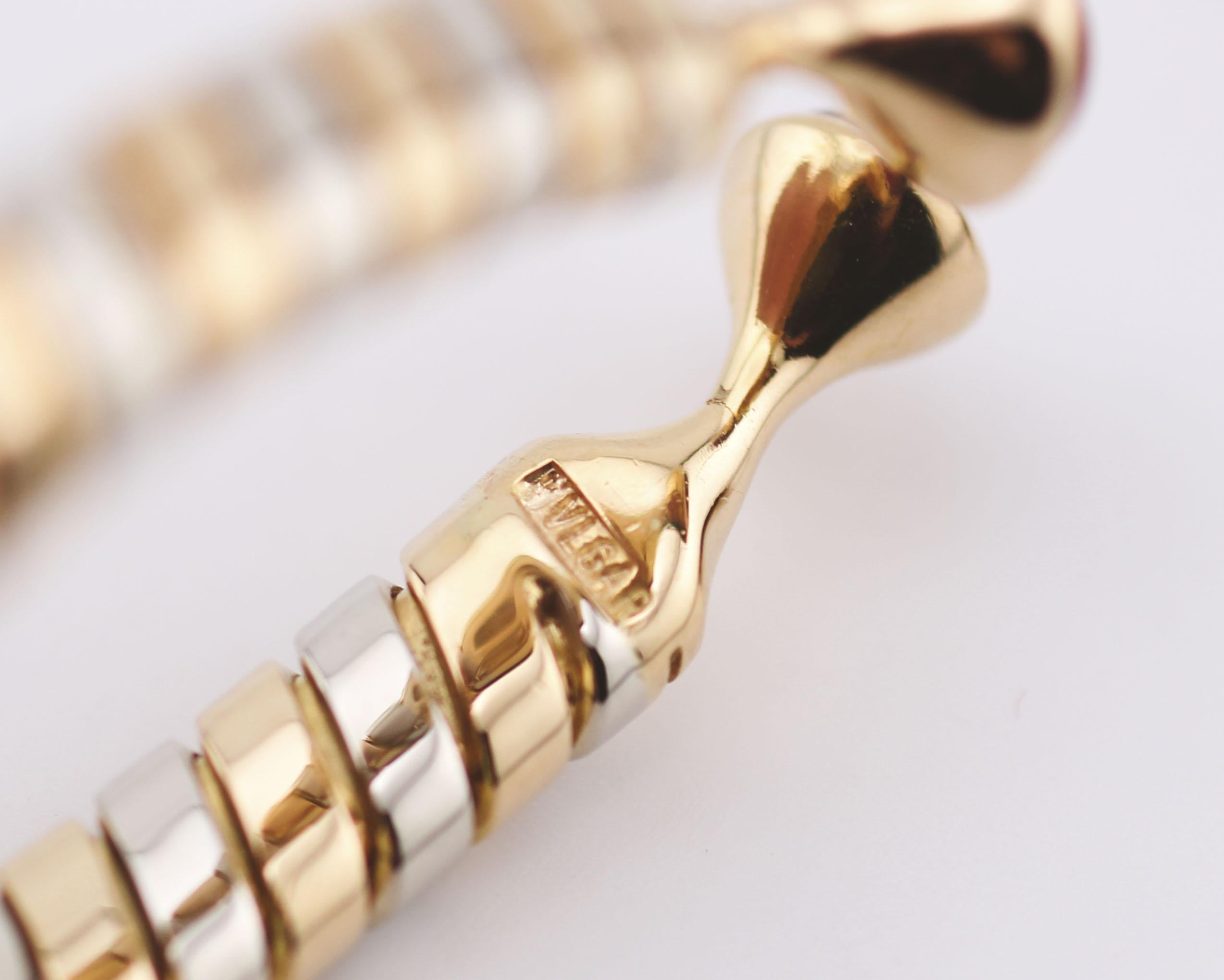 Bulgari Seltener Rubin 2 Tone 18k Gold Tubogas  Manschettenknöpfe im Zustand „Gut“ im Angebot in Simpsonville, SC