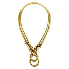 Collar Bulgari Retro Estilo Tubogas Oro y Rubí