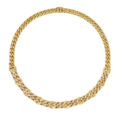 Bulgari reversible gold and diamond chain necklace