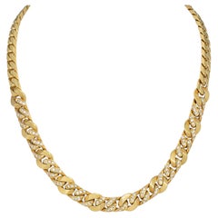 Bulgari reversible gold and diamond chain necklace