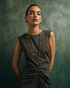 Collana a catena lunga reversibile in malachite e diaspro di Bulgari, anni '60