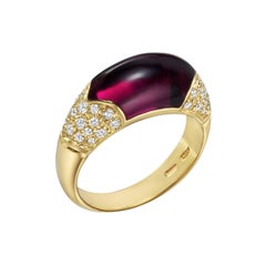 Bulgari Rhodolite Garnet Diamond Ring