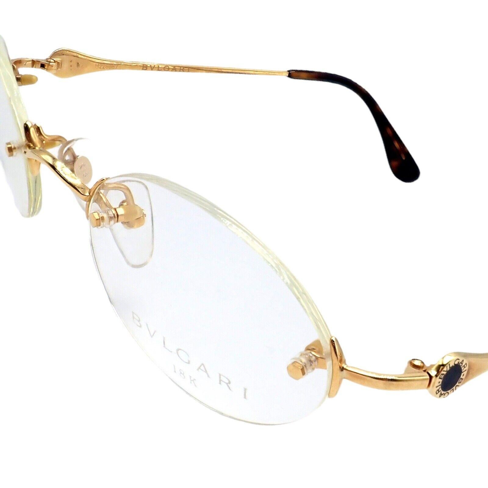 Bulgari Randlos Massiv Gelbgold Signatur Brillengestell Brillen 8