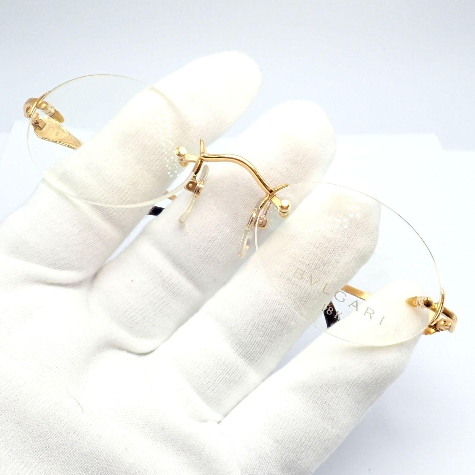 Bulgari Randlos Massiv Gelbgold Signatur Brillengestell Brillen 4