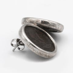 Bulgari Roman Coin Silver Earrings