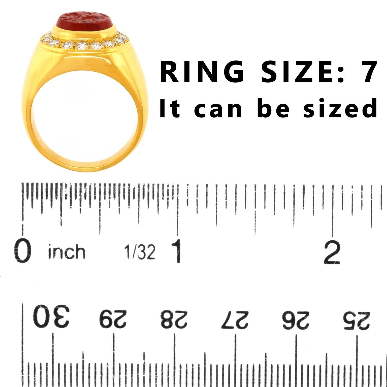 Women's or Men's Bulgari Roman Intaglio Ring For Sale