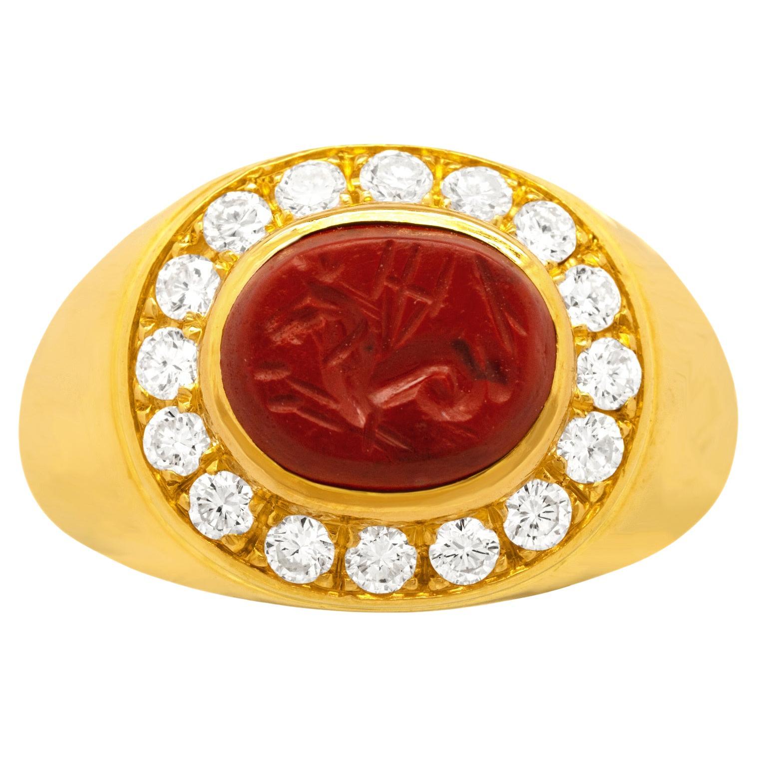 Bulgari Roman Intaglio Ring For Sale
