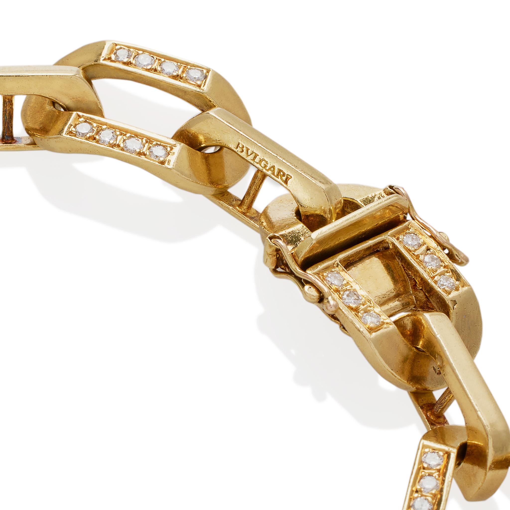 Retro Bulgari Rome Trace Link Diamond Bracelet