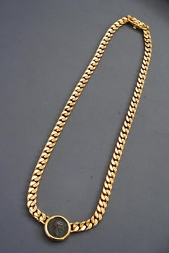 Bulgari Rome Vintage Ancient Coin ‘Monete’ Yellow Gold Curb Link Necklace