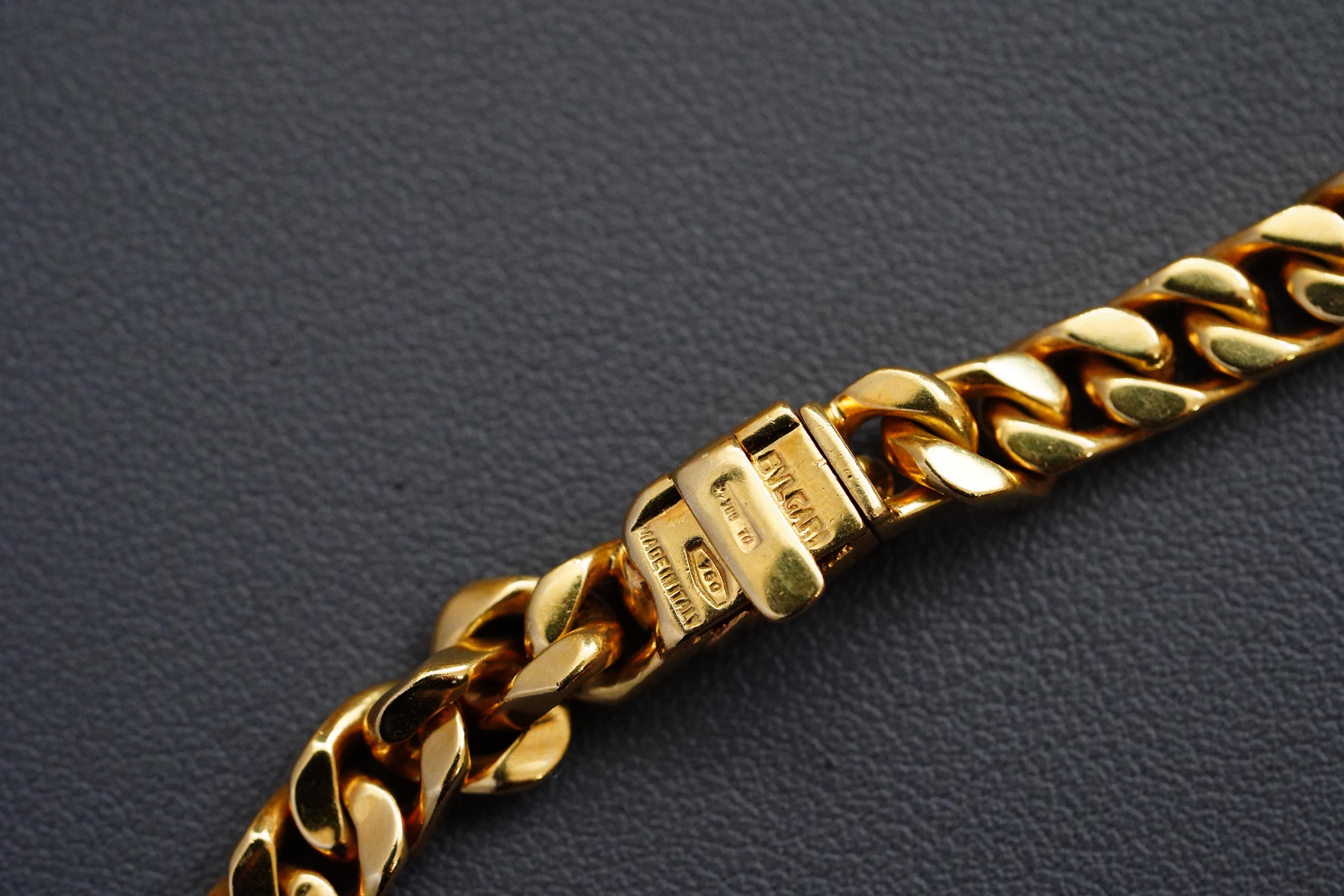 Bulgari Rom Vintage Antike Münze 'Monete' Gelbgold Curb Link Halskette im Angebot 3