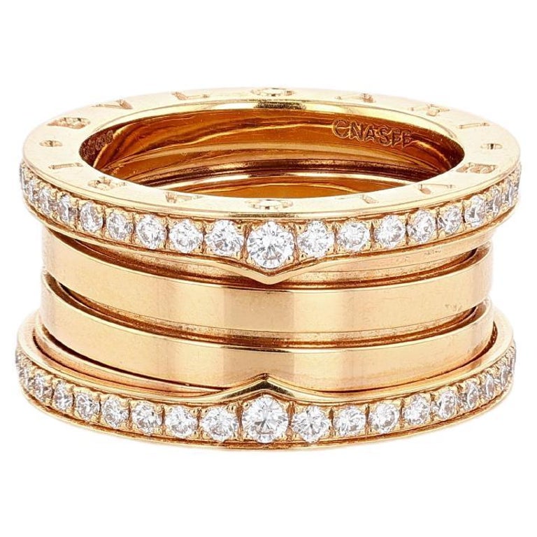Bulgari Ring aus Roségold und Diamanten im Angebot bei