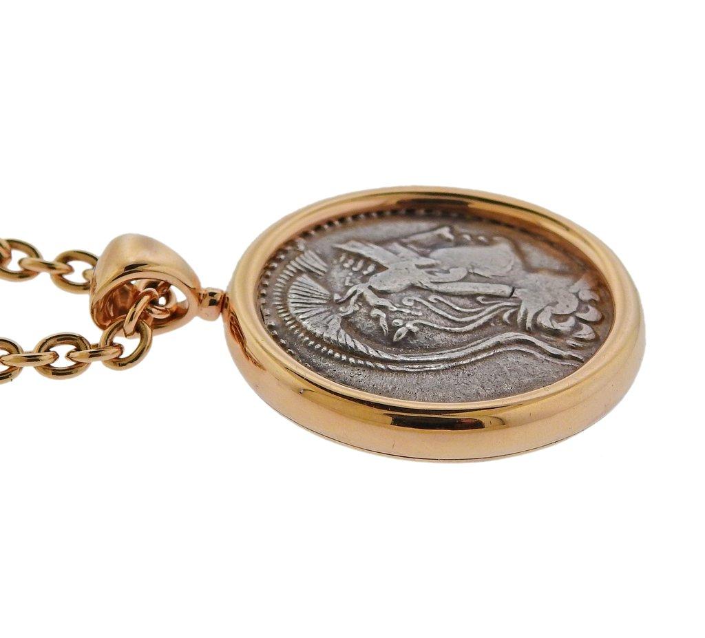 rose gold coin pendant