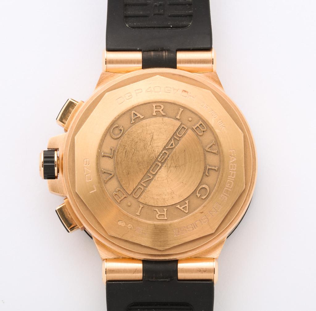 Women's or Men's Bulgari Rose Gold Diamond Diagono Chronograph Watch