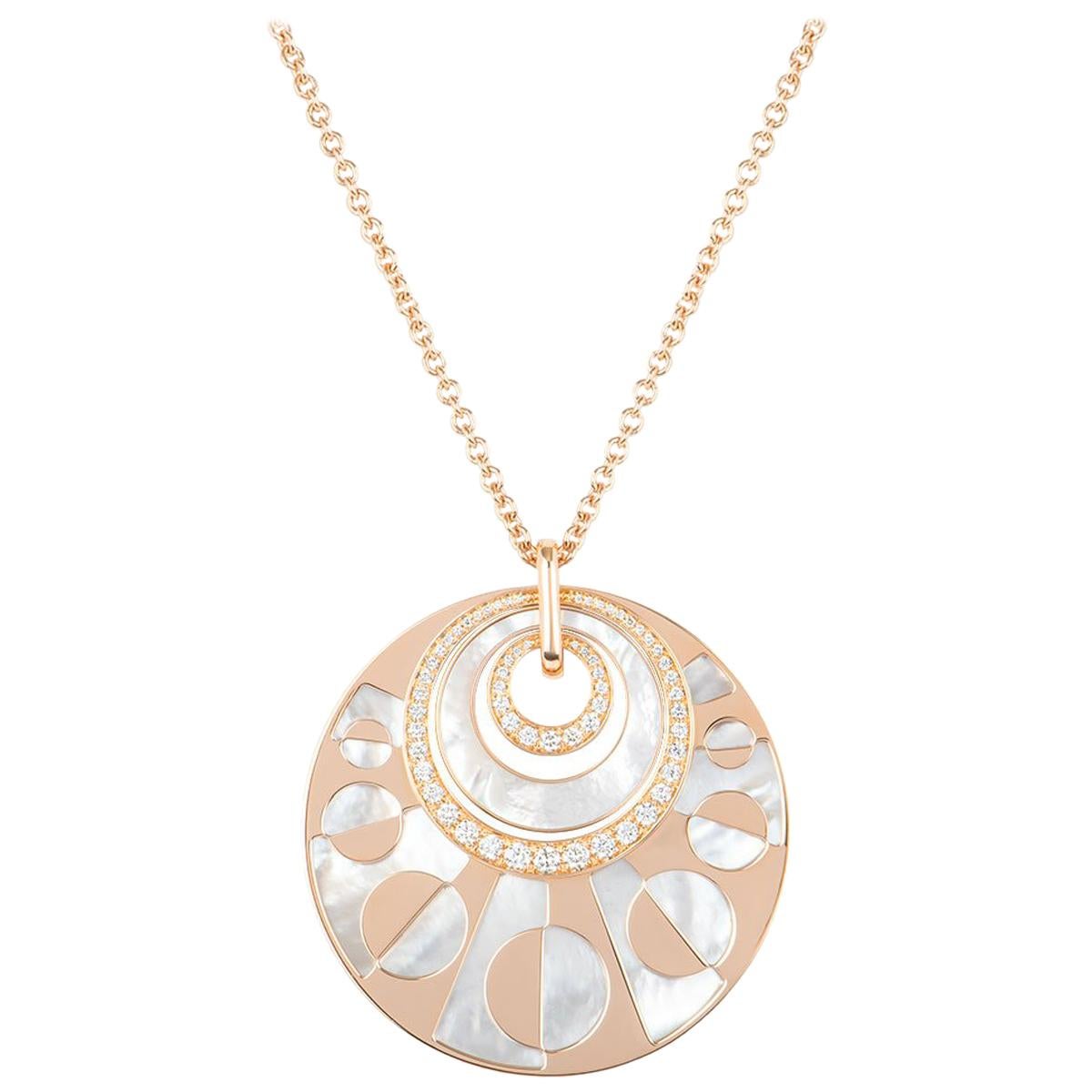 Bulgari Rose Gold Diamond Intarsio Necklace