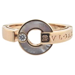Bulgari Rose Gold Diamond Mother of Pearl Ring