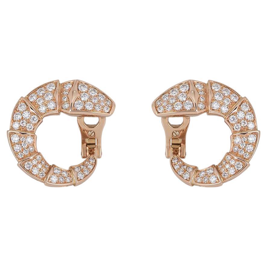 Bulgari Orecchini Serpenti in oro rosa con diamanti da 2,06 carati