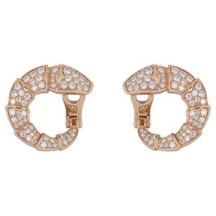 Bulgari Rose Gold Diamond Serpenti Earrings 2.06 Carat