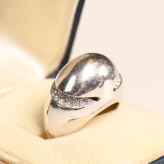 Bulgari Round Brilliant Diamond Ring (Approx. 0.5-Carats) Dome, 18k White Gold