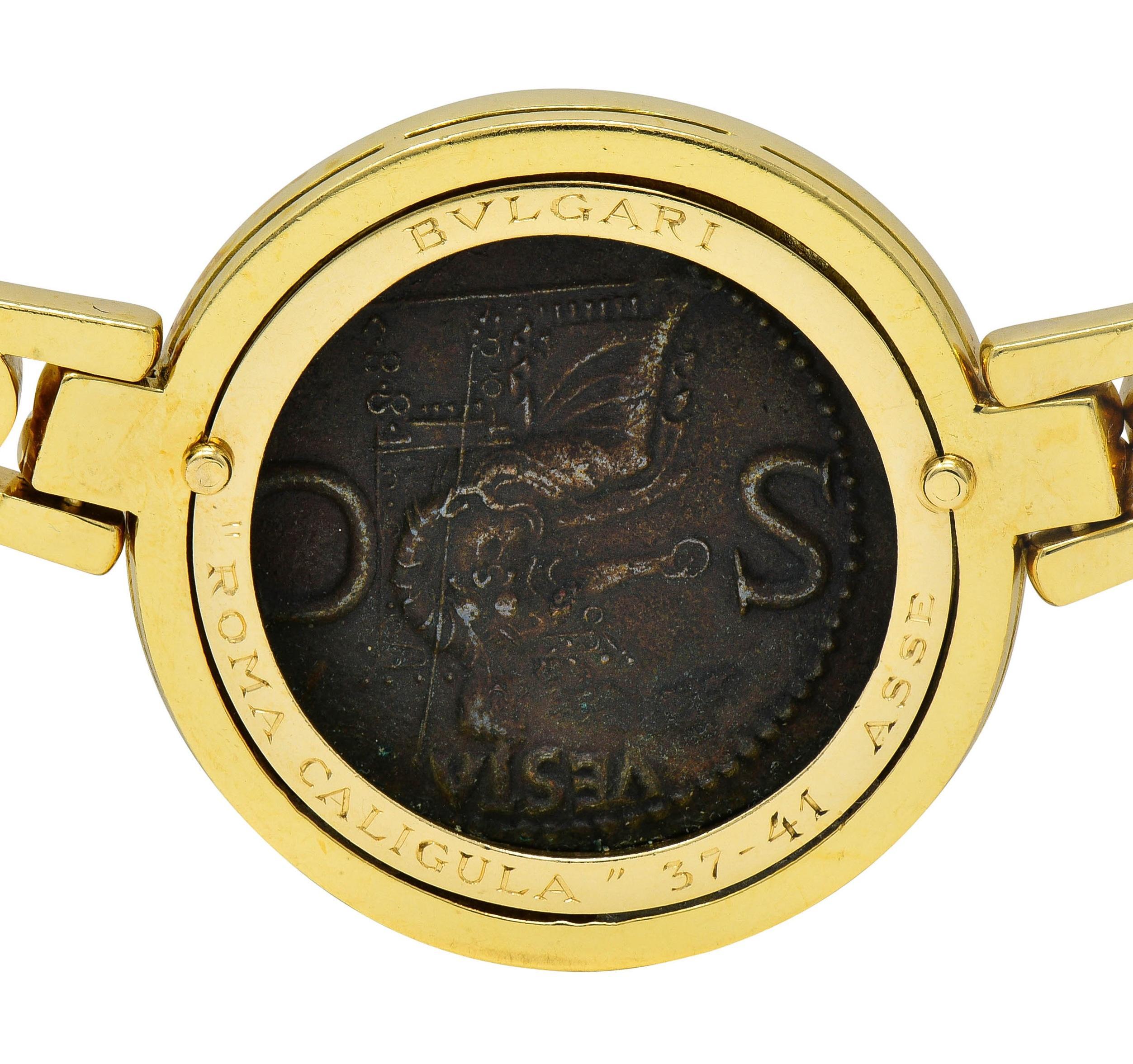 Bulgari Ruby Ancient Coin 18 Karat Gold Monete Roman Caligula Collar Necklace For Sale 2