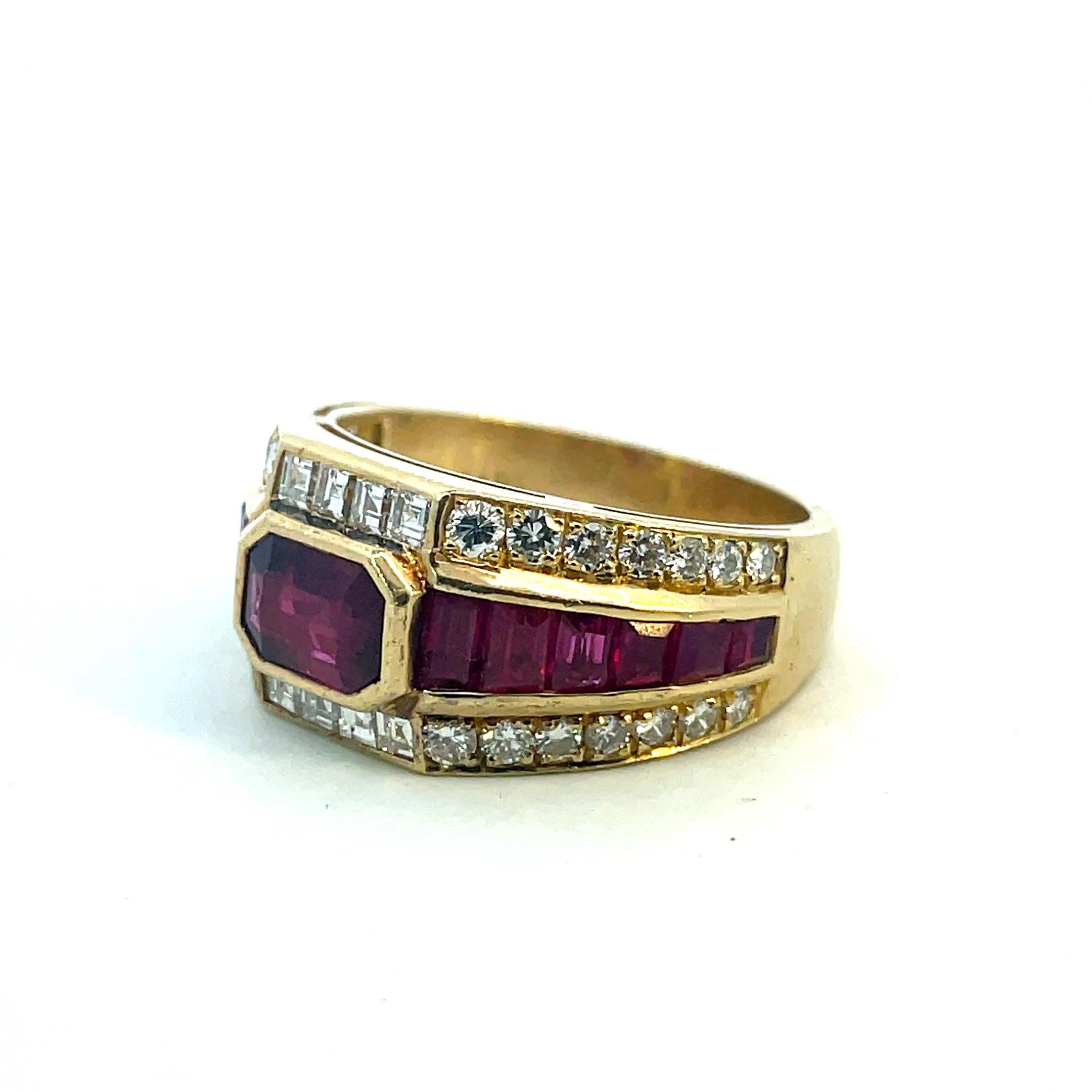 Bulgari Ruby and Diamonds Trombino Ring  For Sale 1