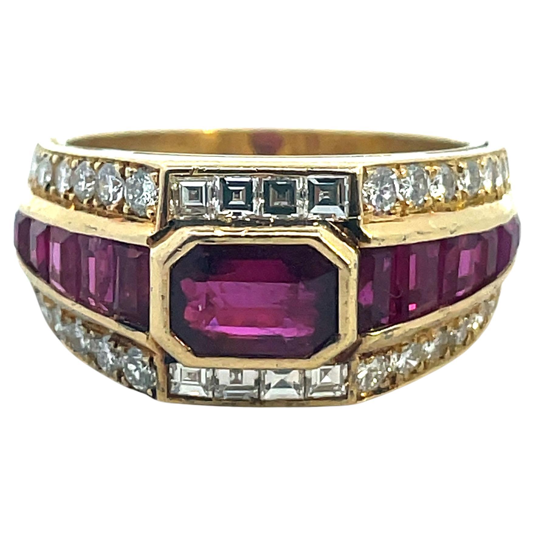 Bulgari Ruby and Diamonds Trombino Ring 