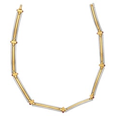 Bulgari Ruby Bi-Colour 18k Gold and Stainless Steel Link Necklace
