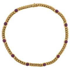 Bulgari Ruby Cabochon Gold Necklace