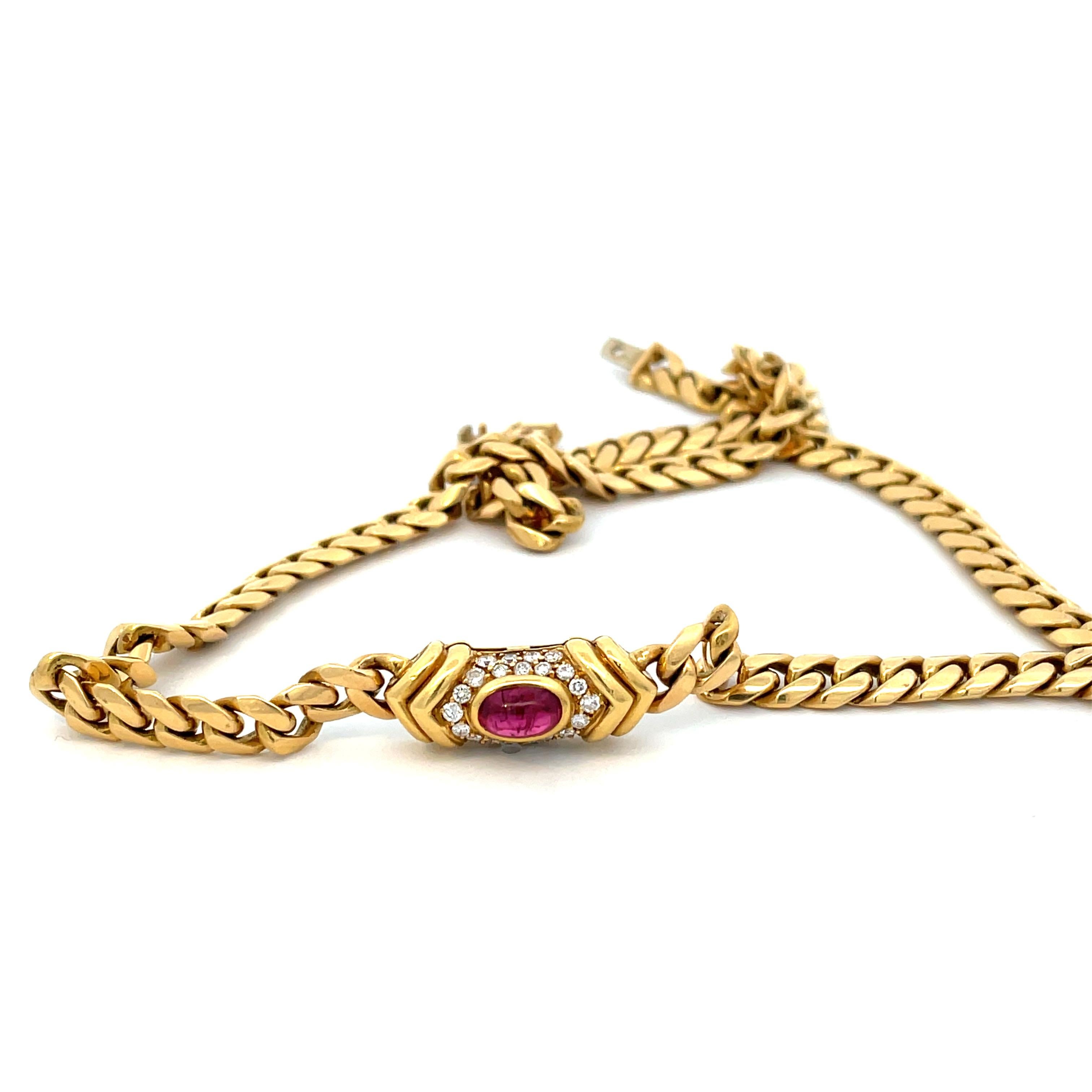 Women's or Men's Bulgari Ruby Chain Necklace