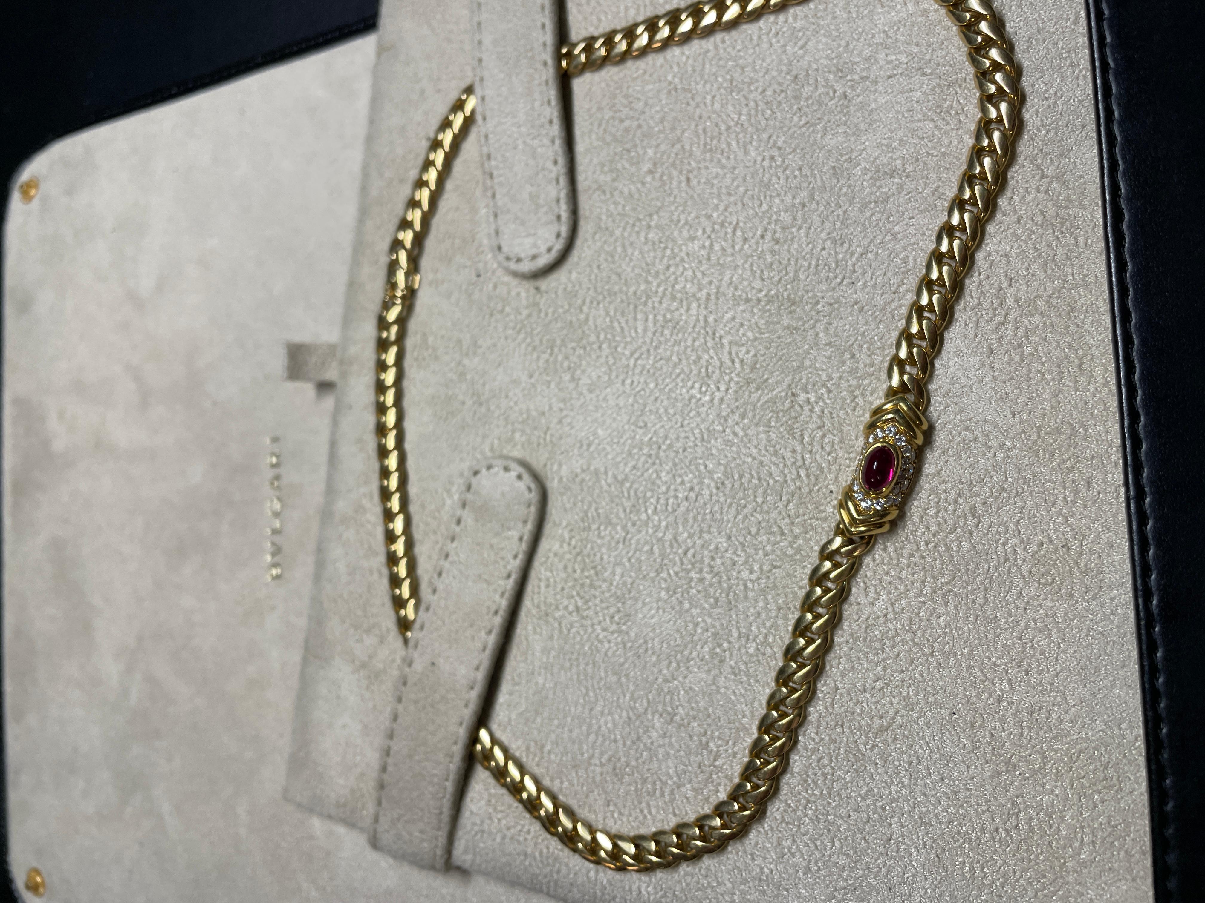 bulgari ruby diamond chain necklace