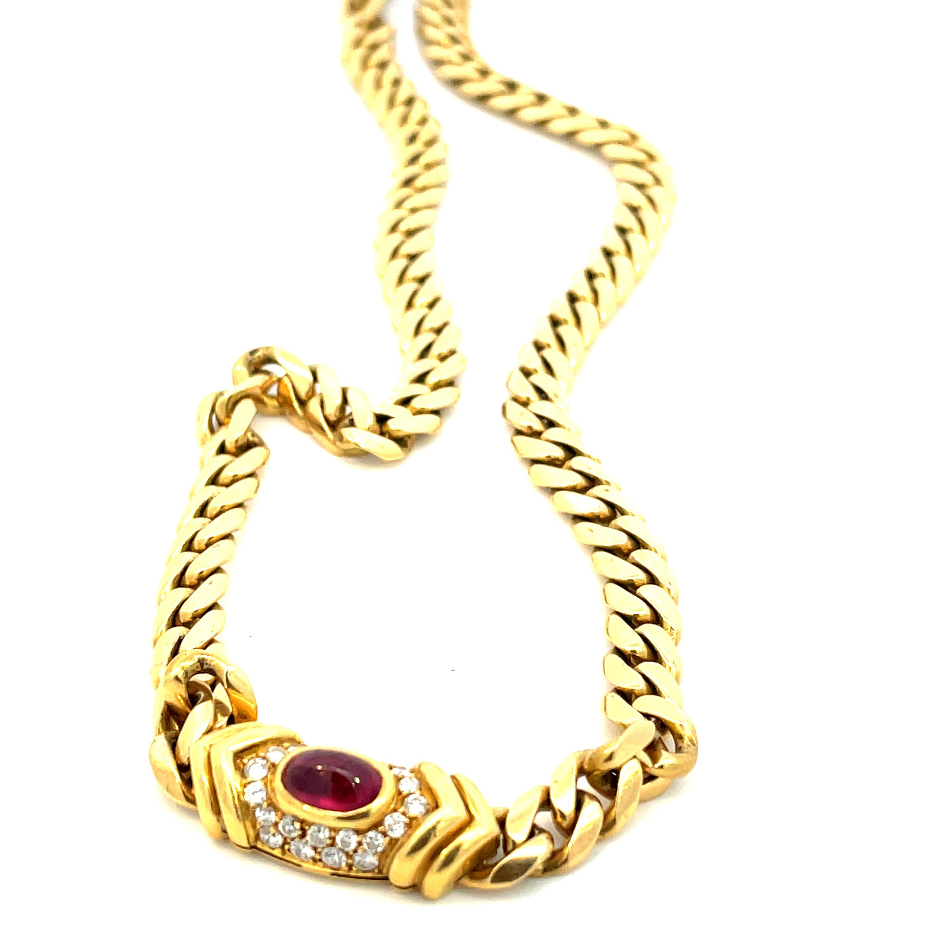 bulgari ruby diamond chain necklace