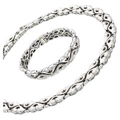 Bulgari Collier et bracelet Demi Parure en or blanc 18 carats