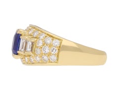 Bulgari Sapphire and Diamond Cluster Ring, Italian, circa 1970