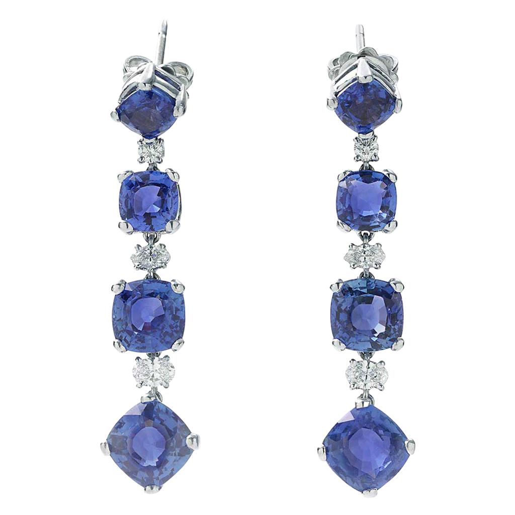 Bulgari Sapphire and Diamond Earrings For Sale