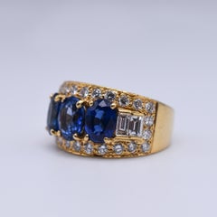 Bulgari Goldring mit Saphir und Diamant