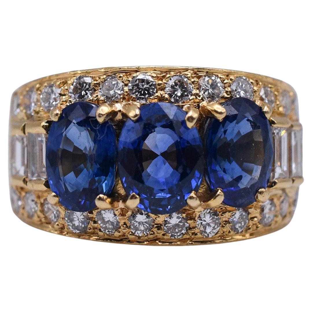 Bulgari Sapphire and Diamond Gold Ring