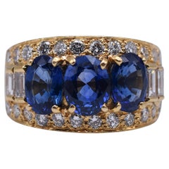 Bulgari Sapphire and Diamond Gold Ring