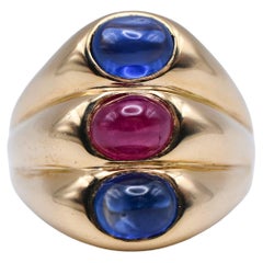 Bulgari Sapphire and Ruby Dome Shaped Ring