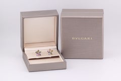 Bulgari Sapphire Diamond 18K Yellow Gold Flower Earrings
