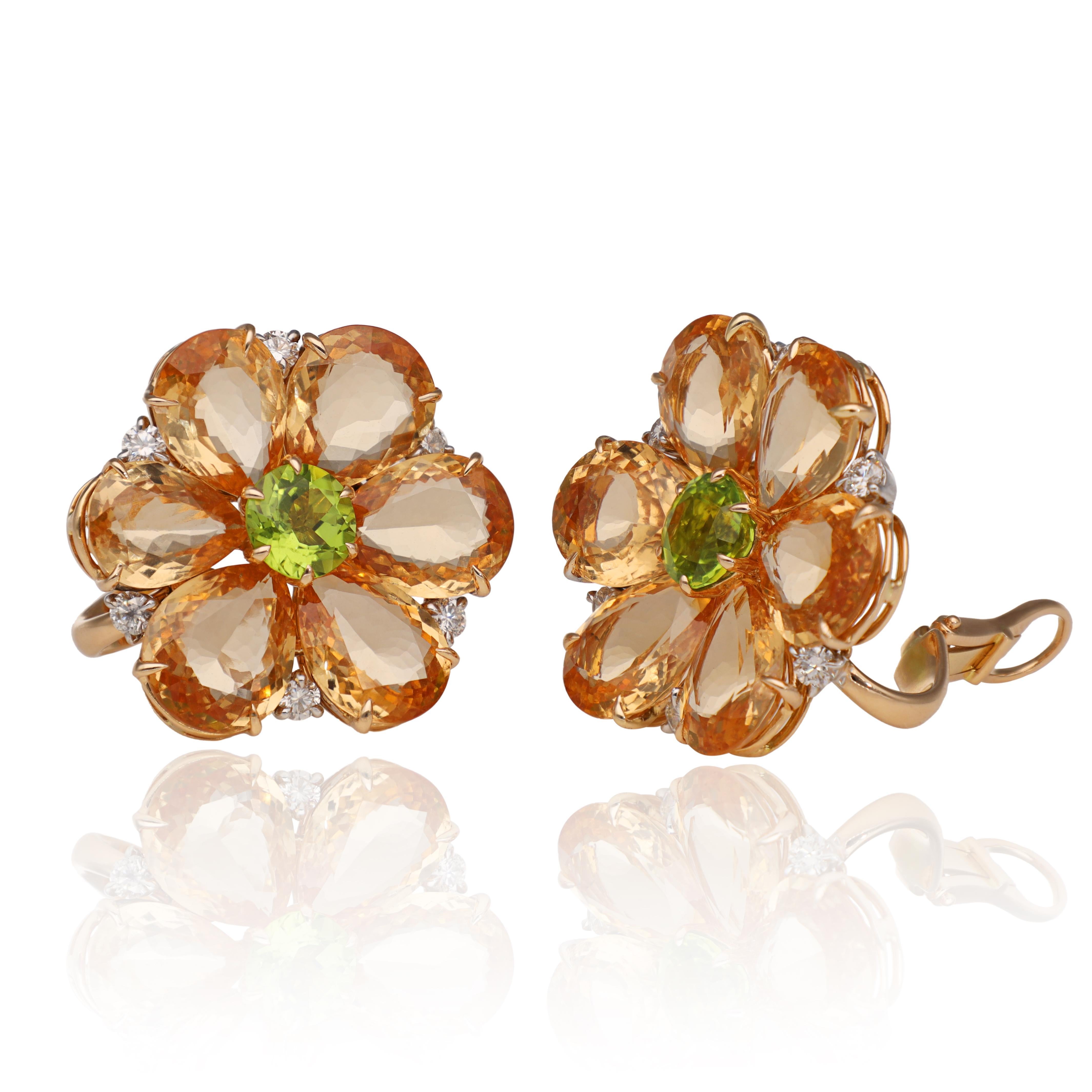 Pear Cut BULGARI Sapphire Flower Earrings For Sale