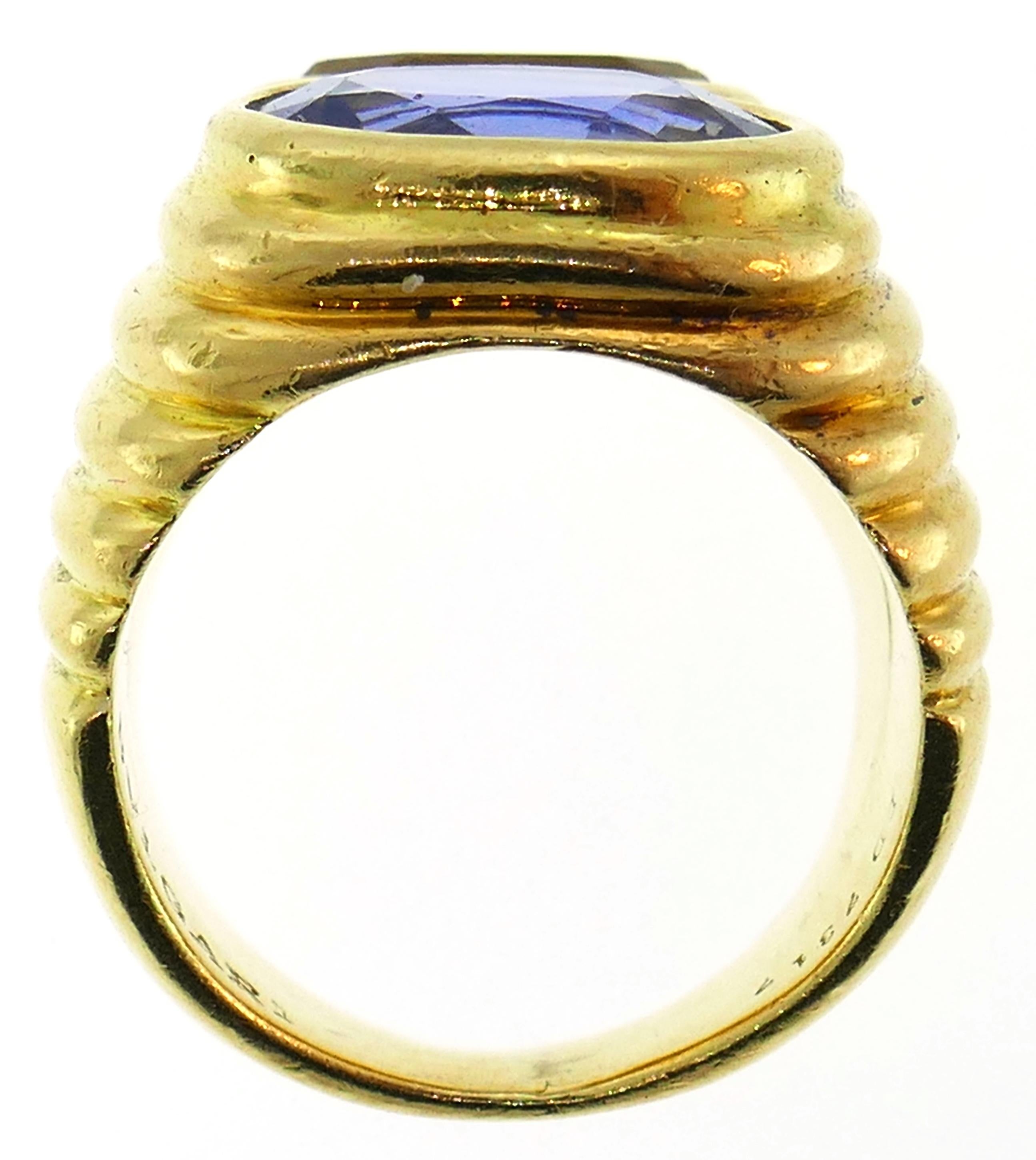 Bulgari Sapphire Yellow Gold Doppio Ring, 1980s 1