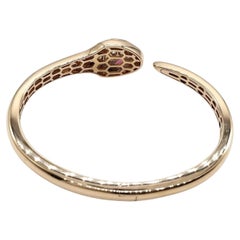 Bulgari Seduttori Serpenti Rubellite Diamond Rose Gold Bangle Bracelet Size S