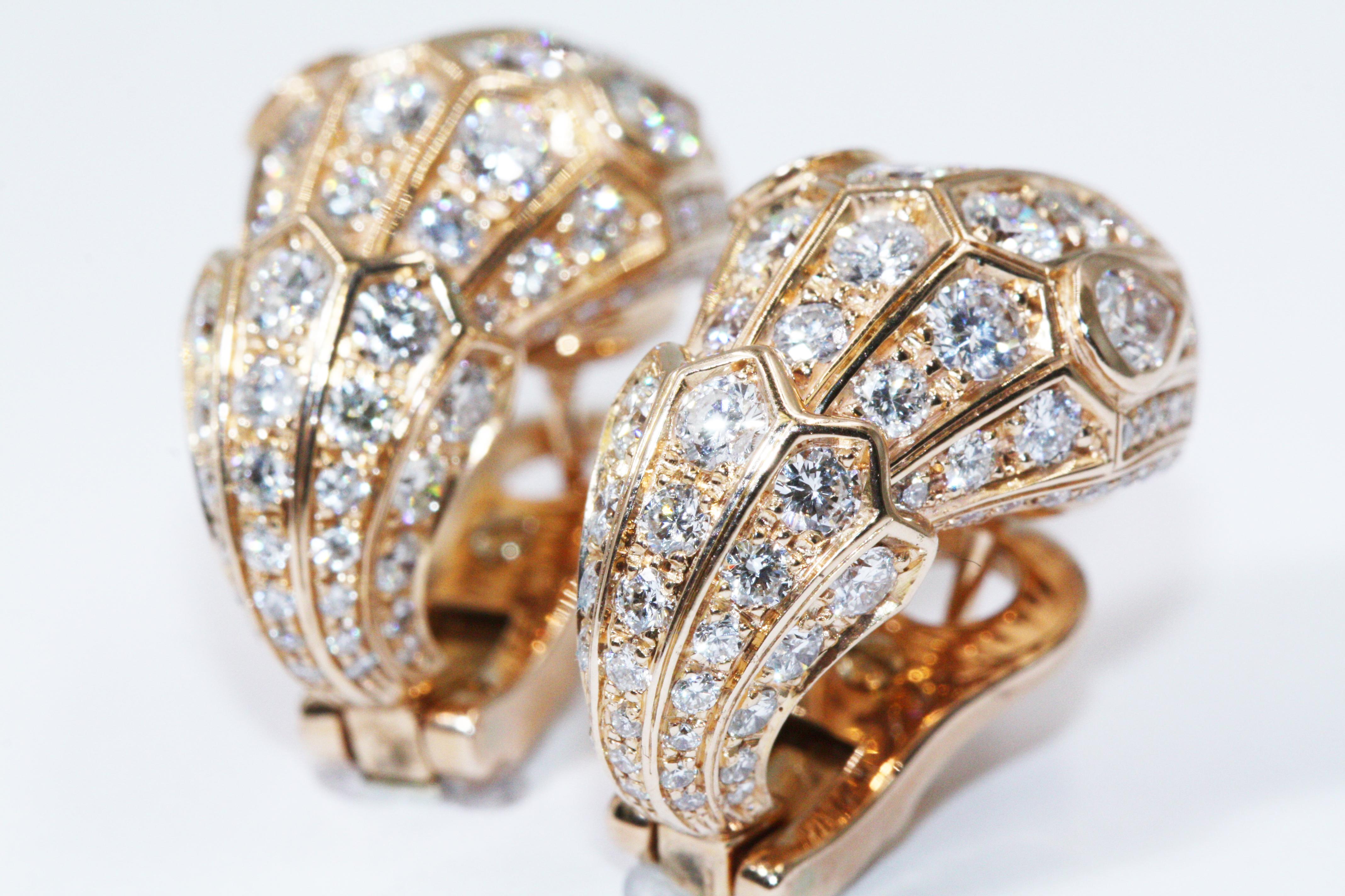 bulgari serpenti diamond earrings