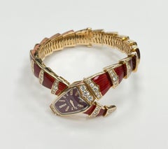 Bulgari Serpenti 18K Gold Diamond Wristwatch